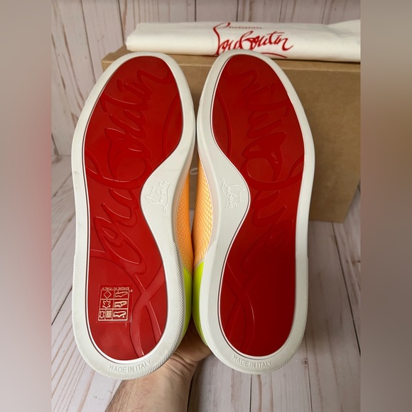 Christian Louboutin Fun Louis Junior White/Yellow Multi Sz 44 / 11 - Picture 15 of 15
